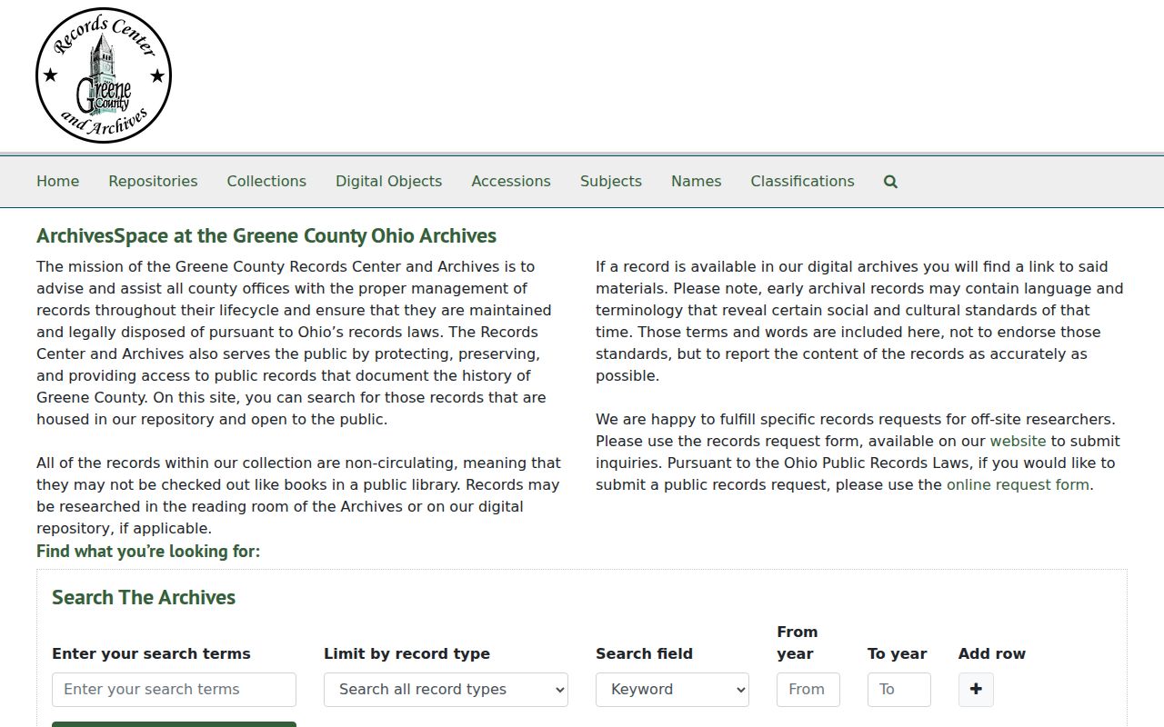Fairborn historical directory Greene County Archives catalog search