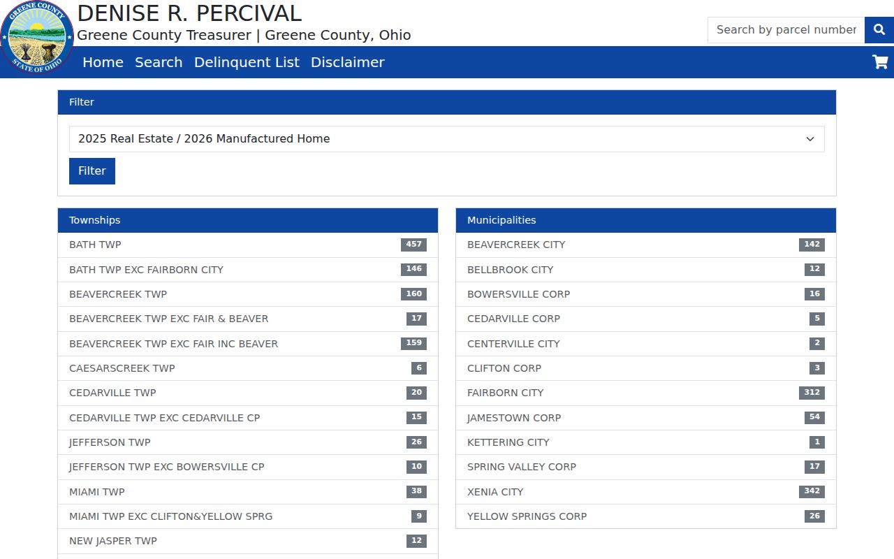 Fairborn previous residents Greene County Treasurer delinquent property list