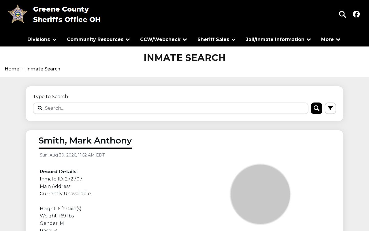 Fairborn official record lookup Greene County inmate search